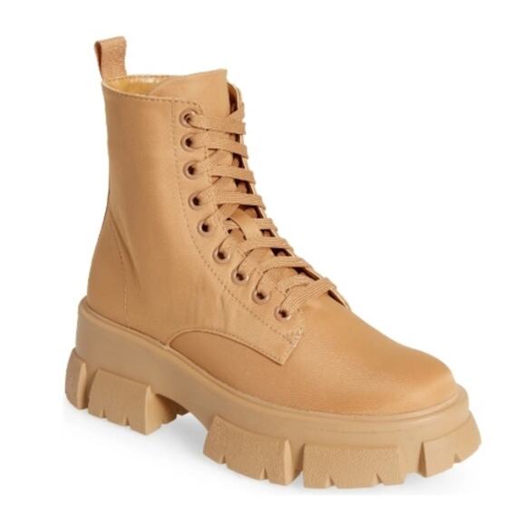 Steve Maden Thora Nylon Lace Up Chunky Combat Lug Boots Gorpcore Tan Size 9 NWT - Picture 2 of 12